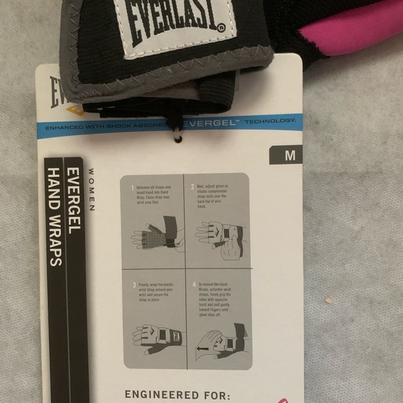 NWT Everlast Pink Evergel Boxing Hand Wraps / Gloves - Picture 3 of 3